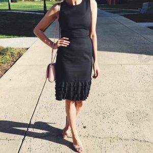 J Crew Size 00 120s Wool Ruffle Hem Dress